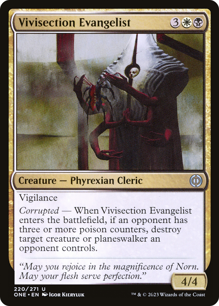 Vivisection Evangelist (ONE-220) [Phyrexia: All Will Be One] Foil