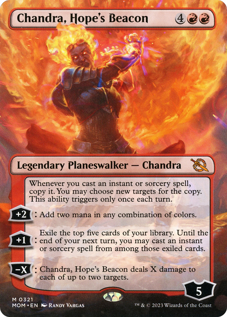 Chandra, Hope's Beacon (MOM-321) [March of the Machine] (Borderless) Foil