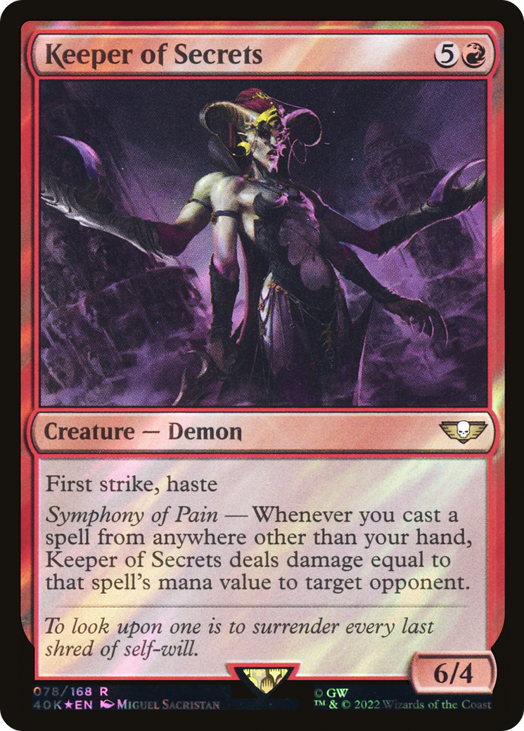 Keeper of Secrets (Surge Foil) (40K-078) [Warhammer 40,000 Commander] Foil