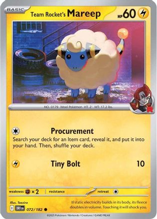 Team Rocket's Mareep 72 - [SV10 Destined Rivals] Reverse Holofoil