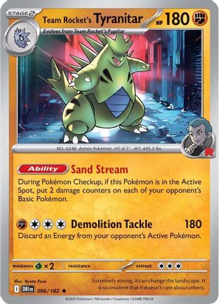 Team Rocket's Tyranitar 96 - [SV10 Destined Rivals] Reverse Holofoil
