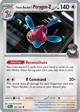 Team Rocket's Porygon-Z 155 - [SV10 Destined Rivals] Reverse Holofoil