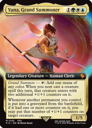 Yuna, Grand Summoner (Extended Art) (FIC-192) [Commander: FINAL FANTASY] Foil