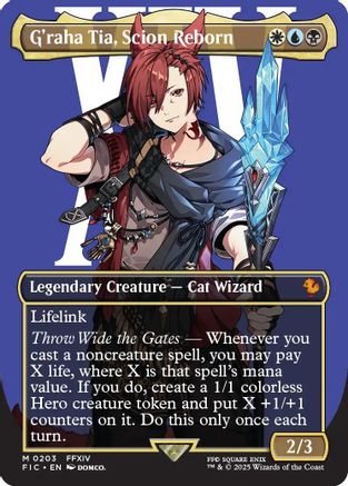 G'raha Tia, Scion Reborn (Borderless) (FIC-203) [Commander: FINAL FANTASY] Foil