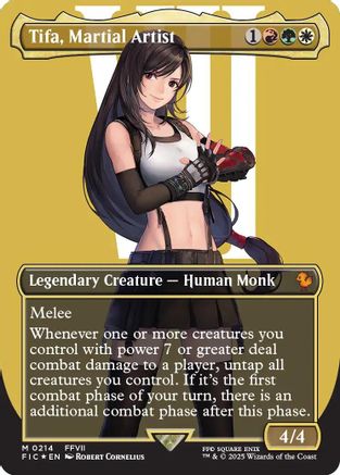 Tifa, Martial Artist (Borderless) (Surge Foil) (FIC-214) [Commander: FINAL FANTASY] Foil