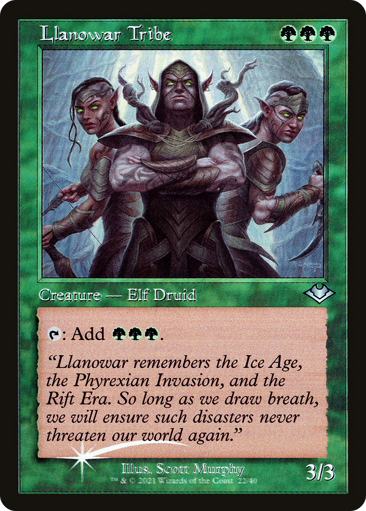 Llanowar Tribe (Retro Frame) (MH1-022) [Modern Horizons 1 Timeshifts] Foil