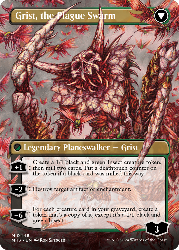 Grist, Voracious Larva // Grist, the Plague Swarm (MH3-446) [Modern Horizons 3] (Borderless) Foil