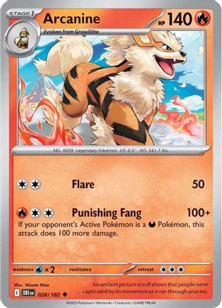 Arcanine 28 - [SV10 Destined Rivals] Reverse Holofoil