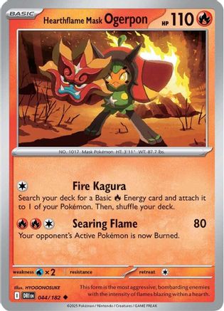 Hearthflame Mask Ogerpon 44 - [SV10 Destined Rivals] Reverse Holofoil