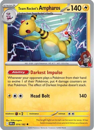 Team Rocket's Ampharos 74 - [SV10 Destined Rivals]