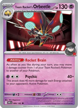 Team Rocket's Orbeetle - 089/182 89 - [SV10 Destined Rivals] Reverse Holofoil