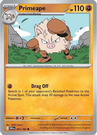 Primeape 91 - [SV10 Destined Rivals] Reverse Holofoil