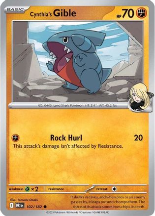 Cynthia's Gible 102 - [SV10 Destined Rivals]