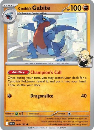 Cynthia's Gabite 103 - [SV10 Destined Rivals]