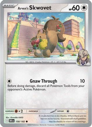 Arven's Skwovet 158 - [SV10 Destined Rivals] Reverse Holofoil