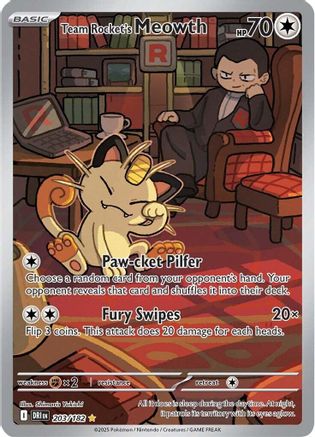 Team Rocket's Meowth - 203/182 203 - [SV10 Destined Rivals] Holofoil