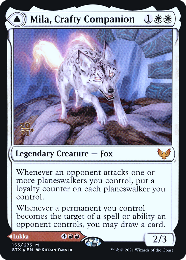 Mila, Crafty Companion // Lukka, Wayward Bonder (PRE-153S) [Strixhaven: School of Mages Promos] Foil