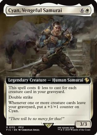 Cyan, Vengeful Samurai (Extended Art) (FIC-132) [Commander: FINAL FANTASY] Foil