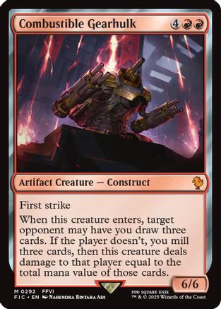 Combustible Gearhulk (Surge Foil) (FIC-292) [Commander: FINAL FANTASY] Foil