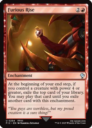 Furious Rise (Surge Foil) (FIC-294) [Commander: FINAL FANTASY] Foil