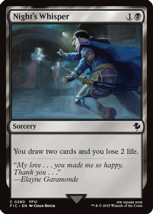 Night's Whisper (Surge Foil) (FIC-280) [Commander: FINAL FANTASY] Foil