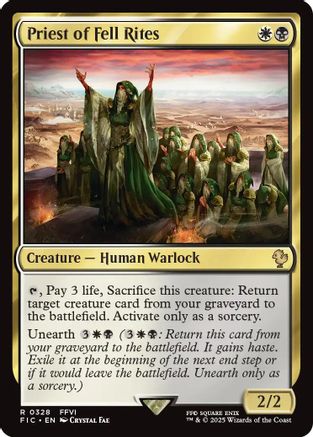 Priest of Fell Rites (Surge Foil) (FIC-328) [Commander: FINAL FANTASY] Foil