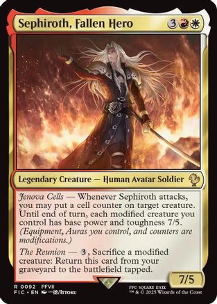 Sephiroth, Fallen Hero (Surge Foil) (FIC-092) [Commander: FINAL FANTASY] Foil