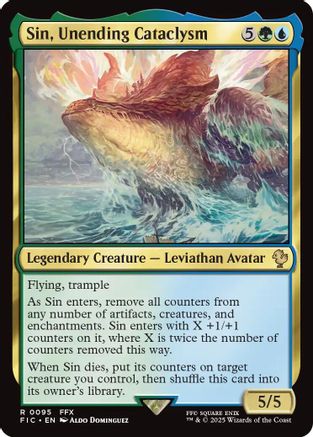 Sin, Unending Cataclysm (Surge Foil) (FIC-095) [Commander: FINAL FANTASY] Foil