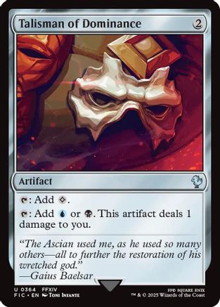 Talisman of Dominance (Surge Foil) (FIC-364) [Commander: FINAL FANTASY] Foil
