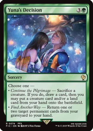 Yuna's Decision (Surge Foil) (FIC-074) [Commander: FINAL FANTASY] Foil