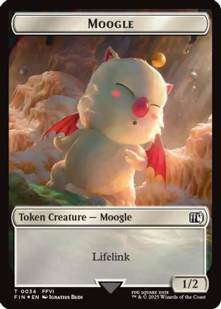 Moogle // Zombie Double-Sided Token (Surge Foil) (FIC-34 // 6) [Commander: FINAL FANTASY] Foil