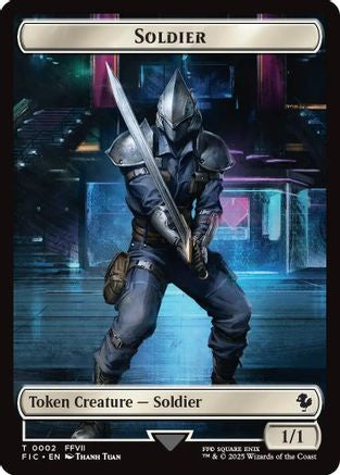 Soldier // Rebel Double-Sided Token (Surge Foil) (FIC-2 // 7) [Commander: FINAL FANTASY] Foil