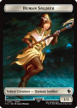 Human Soldier // Hero (0033) Double-Sided Token (Surge Foil) (FIC-1 // 33) [Commander: FINAL FANTASY] Foil