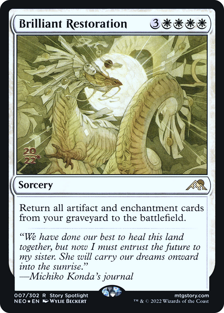 Brilliant Restoration (PRE-007) [Kamigawa: Neon Dynasty Promos] Foil