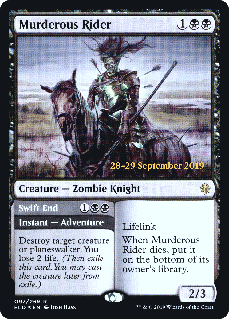 Murderous Rider (PRE-97S) [Throne of Eldraine Promos] Foil