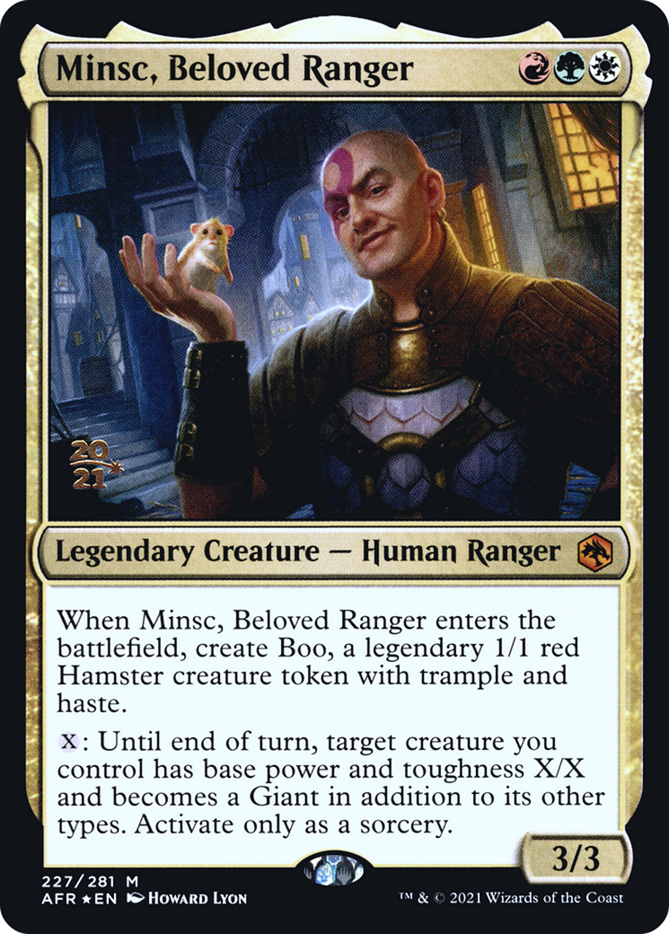 Minsc, Beloved Ranger (PRE-227S) [Adventures in the Forgotten Realms Promos] Foil