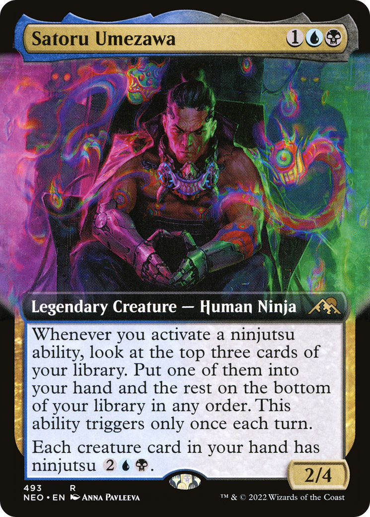 Satoru Umezawa (Extended Art) (NEO-493) [Kamigawa: Neon Dynasty]
