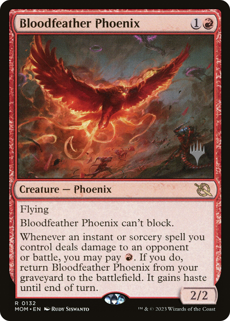 Bloodfeather Phoenix (PPMOM-132P) [March of the Machine Promos]