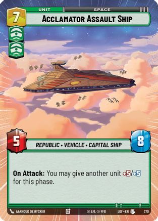 Acclamator Assault Ship (Hyperspace) (370) [Legends of the Force]