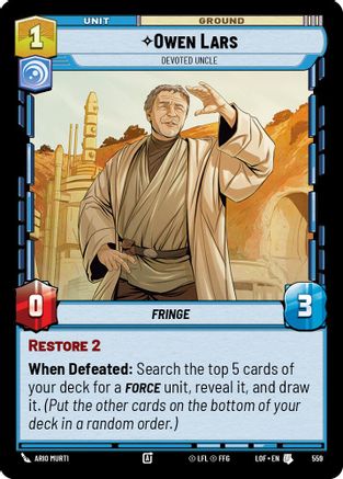 Owen Lars - Devoted Uncle (Foil) (559) [Legends of the Force] Foil