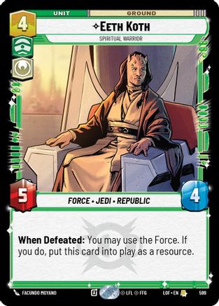 Eeth Koth - Spiritual Warrior (Foil) (599) [Legends of the Force] Foil