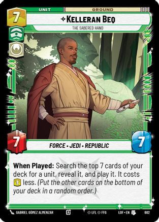 Kelleran Beq - The Sabered Hand (Foil) (602) [Legends of the Force] Foil