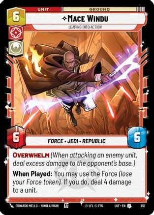 Mace Windu - Leaping into Action (Foil) (651) [Legends of the Force] Foil
