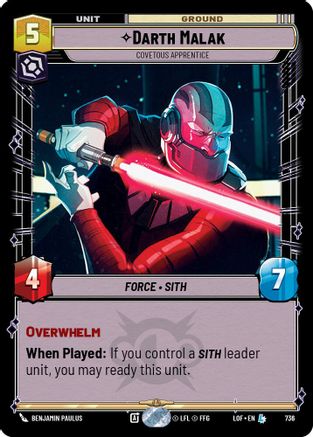 Darth Malak - Covetous Apprentice (Foil) (736) [Legends of the Force] Foil