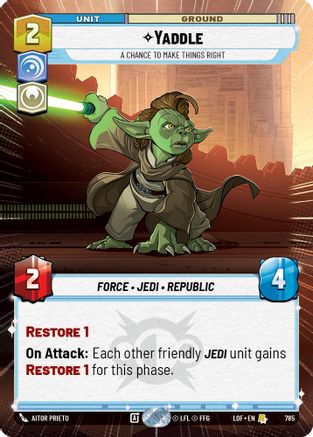 Yaddle - A Chance To Make Things Right (Hyperspace Foil) (785) [Legends of the Force] Foil
