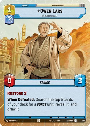 Owen Lars - Devoted Uncle (Hyperspace Foil) (797) [Legends of the Force] Foil