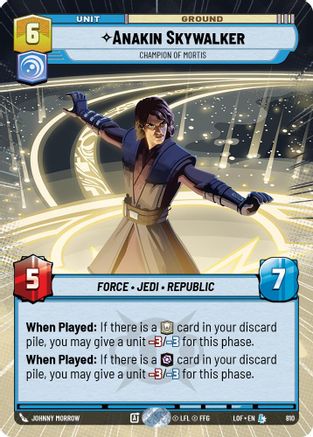 Anakin Skywalker - Champion of Mortis (Hyperspace Foil) (810) [Legends of the Force] Foil