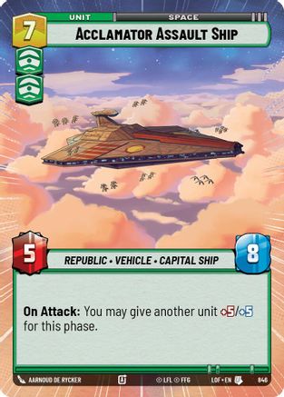 Acclamator Assault Ship (Hyperspace Foil) (846) [Legends of the Force] Foil