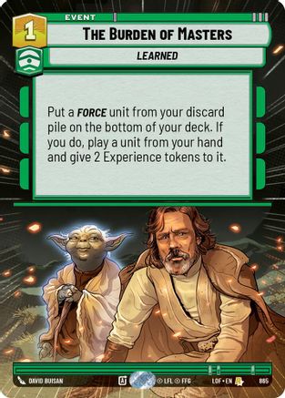 The Burden of Masters (Hyperspace Foil) (865) [Legends of the Force] Foil