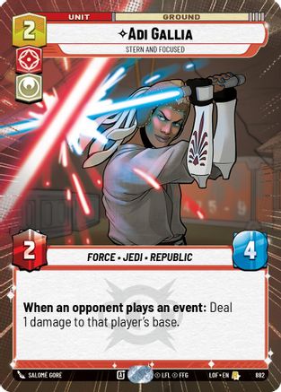 Adi Gallia - Stern and Focused (Hyperspace Foil) (882) [Legends of the Force] Foil